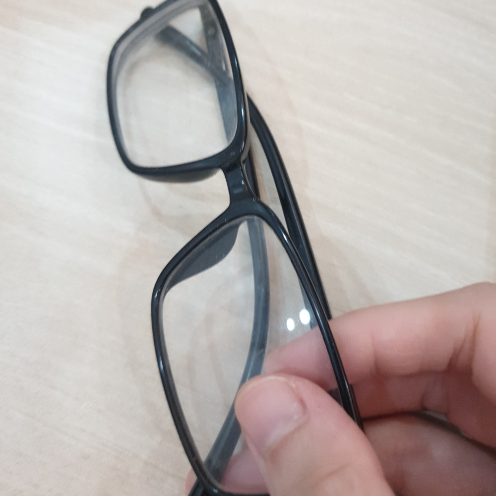 Black plastic eyeglass frames for men
